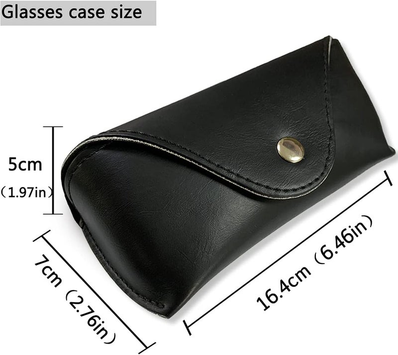 LogHog Portable Leather Glasses Case,Flexible Sunglasses Pouch Slim Case for Women Men Horizontal Eyeglass Case - Image 5